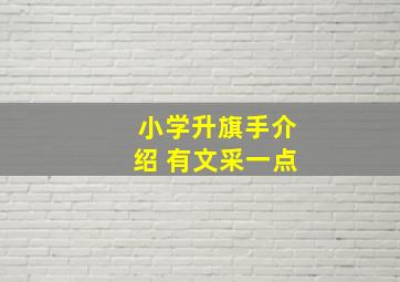 小学升旗手介绍 有文采一点